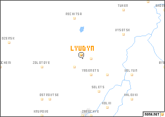 map of Lyudynʼ