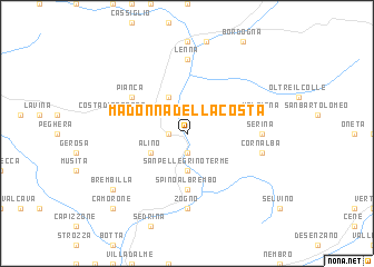 map of Madonna della Costa