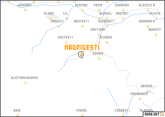 map of Mădrigeşti