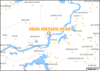 map of Magalhães de Almeida