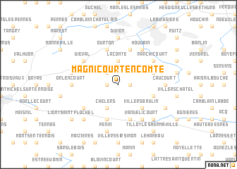 map of Magnicourt-en-Comté