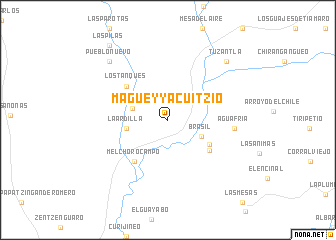 map of Maguey y Acuitzio