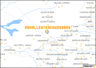 map of Maḩalleh-ye Ākhūndābād