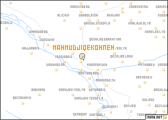 map of Maḩmūdjīq-e Kohneh