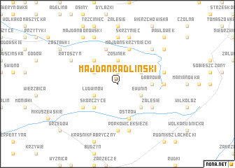 map of Majdan Radliński