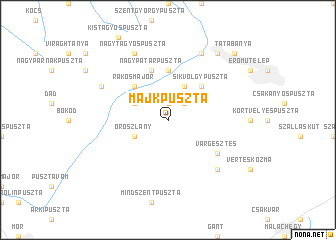 map of Majkpuszta