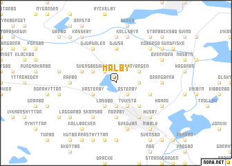 map of Mälby