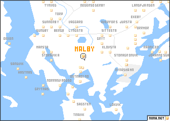 map of Mälby