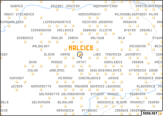 map of Malčice