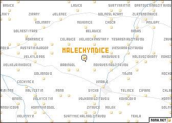 map of Malé Chyndice