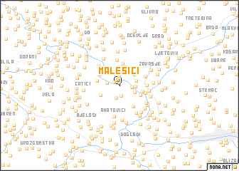 map of Malešići