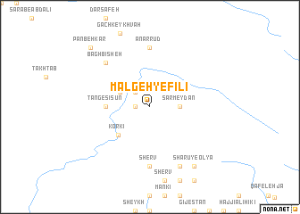 map of Mālgeh-ye Fīlī