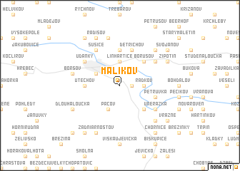 map of Malíkov