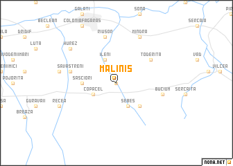 map of Măliniş