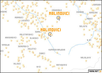 map of Malinovići