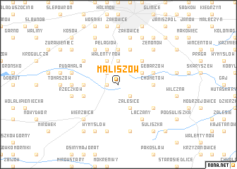 map of Maliszów