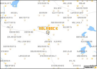 map of Malmbäck