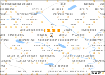 map of Małomin