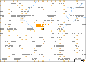 map of Malonín