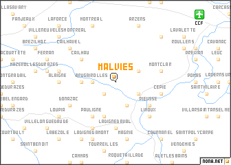 map of Malviès