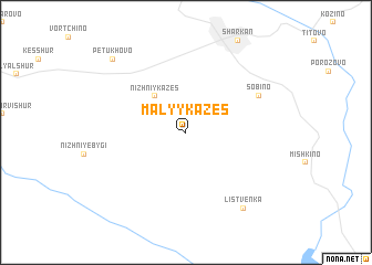 map of Malyy Kazes