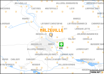 map of Malzéville