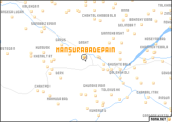 map of Manşūrābād-e Pā\