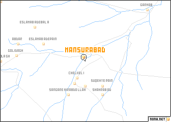 map of Manşūrābād