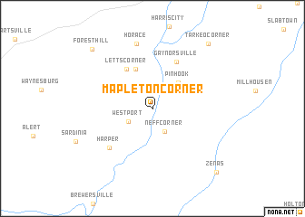 map of Mapleton Corner