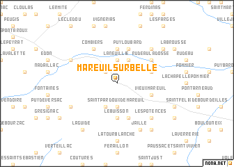 map of Mareuil-sur-Belle