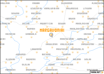 map of Margavoniai