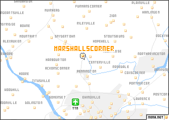 map of Marshalls Corner