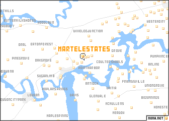 map of Martel Estates