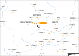 map of Marzābād
