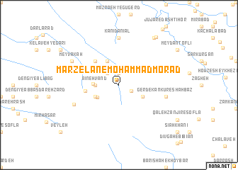 map of Marzelān-e Moḩammad Morād