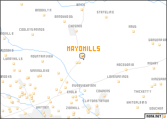 map of Mayo Mills