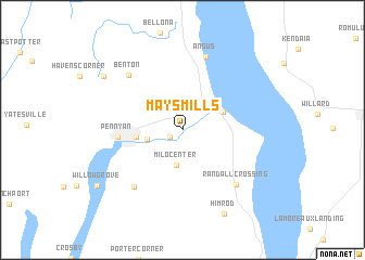 map of Mays Mills