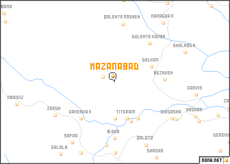 map of Mazanābād