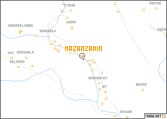 map of Mazan Zamīn
