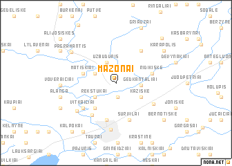 map of Mažonai