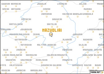 map of Mažuoliai