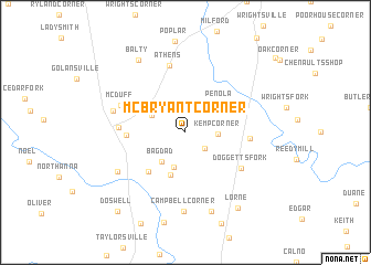 map of McBryant Corner