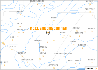 map of McClendons Corner