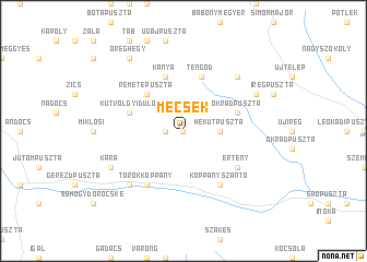 map of Mecsek