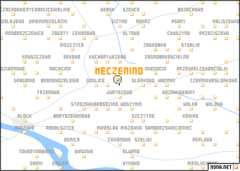 map of Męczenino