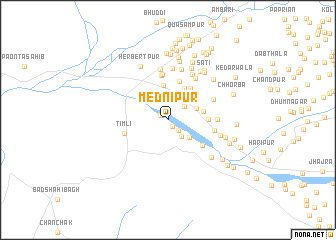 map of Mednīpur