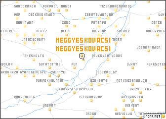 map of Meggyeskovácsi