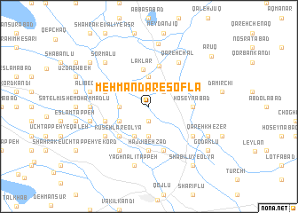 map of Mehmāndār-e Soflá