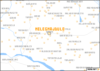 map of Melegmájdůlő