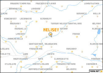 map of Mélisey